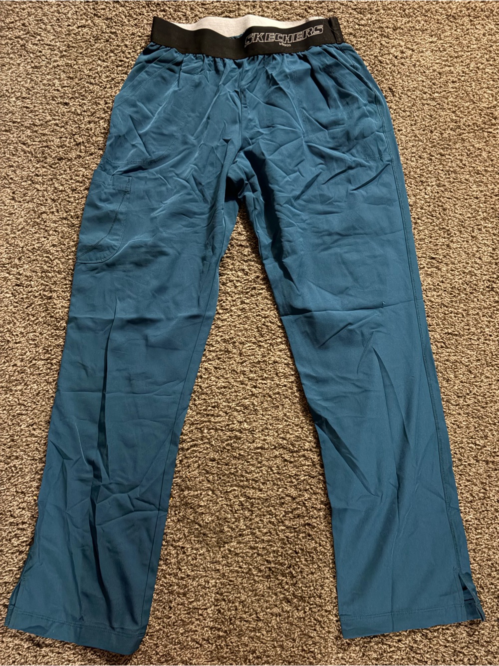 Skechers Teal Elastic-Waist Scrub Pants